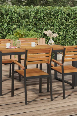 vidaXL 319516 - Table de jardin et pieds en forme de U 160x80x75 cm bois acacia