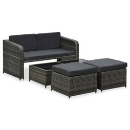 vidaXL 48196 - Salon de jardin 4 pcs avec coussins Résine tressée