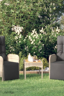 vidaXL 319909 - Chaises inclinables de jardin lot de 2 et table résine tressée
