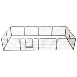 vidaXL 170573 - Parc pour chiens 12 panneaux Acier 80 x 60 cm