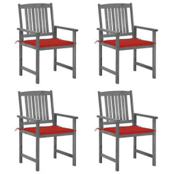 vidaXL 3061234 - Chaises de jardin et coussins lot de 4 Bois acacia massif