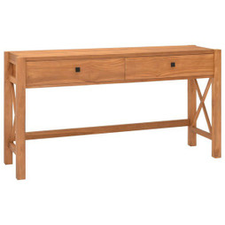 vidaXL 325265 - Bureau avec 2 tiroirs 140x40x75 cm Bois de teck