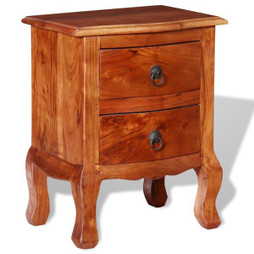 vidaXL 243971 - Table de chevet avec tiroirs Bois dacacia massif