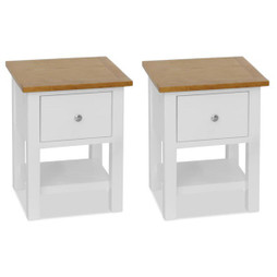 vidaXL 3053418 - Tables de chevet 2 pcs 36x30x47 cm bois de chêne massif
