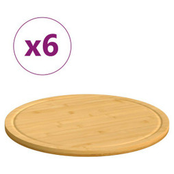 vidaXL 352779 - Chopping Boards 6 pcs Ø40x1.5 cm Bamboo