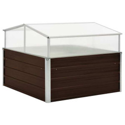 vidaXL 45711 - Serre Marron 100 x 100 x 85 cm Acier galvanisé