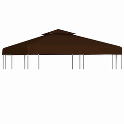 vidaXL 46615 - Toile supérieure double de belvédère 310 g/m² 3x3 m Marron