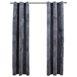 vidaXL 134810 - Rideaux occultants et anneaux 2 pcs anthracite 94x160cm velours