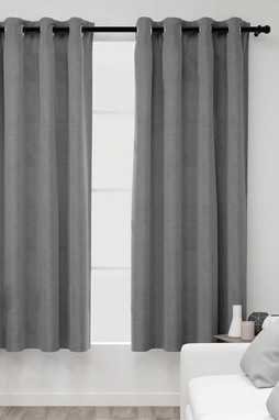 vidaXL 134819 - Rideaux occultants et anneaux 2 pcs gris 137x160 cm velours