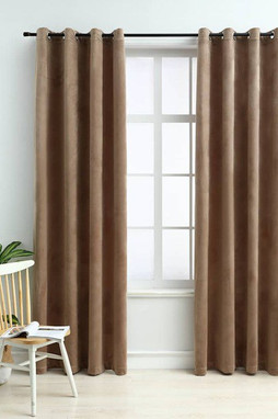 vidaXL 134825 - Blackout Curtains with Rings 2 pcs 54"x63" Velvet