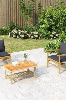 vidaXL 363466 - Chaises de jardin lot de 2 avec coussins gris foncé bambou