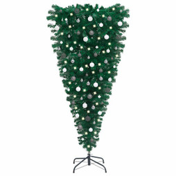 vidaXL 3078097 - Arbre de Noël artificiel renversé pré-éclairé et boules 150 cm