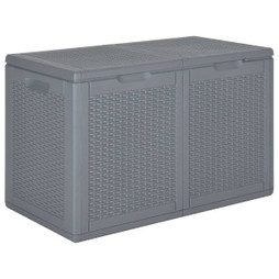 vidaXL 364060 - Boîte de rangement de jardin gris PP rotin 180 L