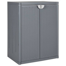 vidaXL 364062 - Armoire de rangement de jardin gris 65x45x88 cm PP rotin