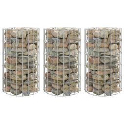 vidaXL 152019 - Lit surélevé à gabion circulaire 3 pcs Acier galvanisé Ø30x50cm