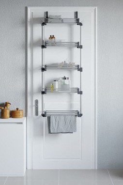 vidaXL 154597 - Organisateur de porte avec 5 étagères 52x20x135 cm aluminium