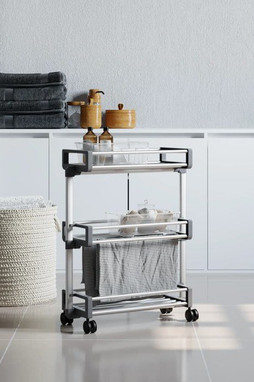 vidaXL 154618 - Chariot de rangement 59x20x75 cm aluminium
