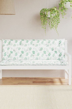 vidaXL 361712 - Coussins de banc de jardin lot de 2 motif de feuilles tissu