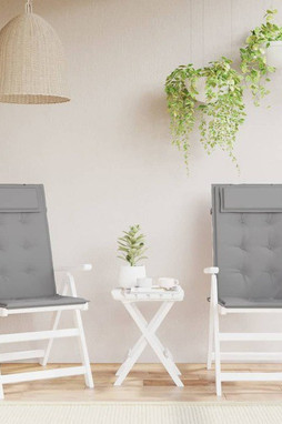 vidaXL 361877 - Coussins de chaise à dossier haut lot de 2 gris tissu oxford