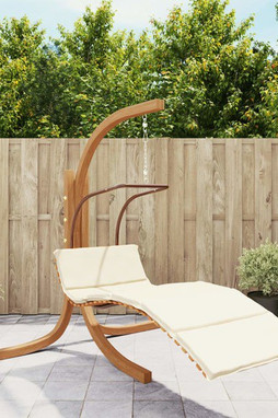vidaXL 363479 - Chaise à bascule avec coussin tissu et bois massif de peuplier