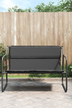 vidaXL 364106 - Banc de jardin à 2 places avec coussin anthracite acier