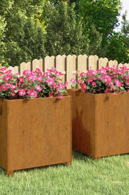 vidaXL 823683 - Jardinières avec pieds 2 pcs Rouillé 49x47x50 cm Acier corten