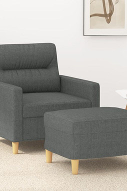 vidaXL 3201066 - Fauteuil avec repose-pied foncé 60 cm Tissu
