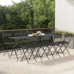 vidaXL 3152114 - Chaises de bistrot pliantes lot de 8 Résine tressée acier