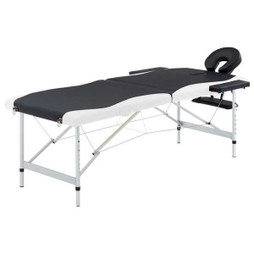 vidaXL 110228 - Table de massage pliable 2 zones Aluminium et blanc