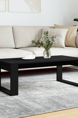 vidaXL 823359 - Table basse noir 102x50x35 cm bois dingénierie