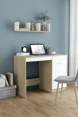 vidaXL 801801 - Bureau et chêne sonoma 100x50x76 cm Aggloméré