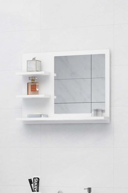 vidaXL 805006 - Miroir de salle de bain blanc 60x10,5x45 cm bois d’ingénierie
