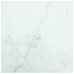 vidaXL 322252 - Dessus de table blanc 30x30 cm 6 mm verre trempé design marbre