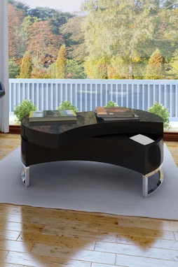 vidaXL 240425 - Table basse à forme réglable noir brillant