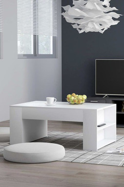 vidaXL 802111 - Table basse blanc 100x60x42 cm bois dingénierie