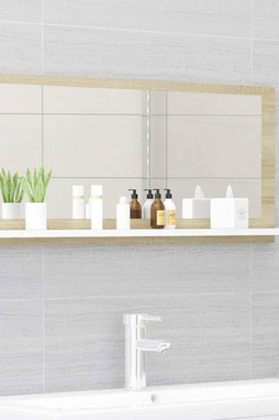 vidaXL 804585 - Miroir de bain et chêne sonoma 90x10,5x37 cm Aggloméré