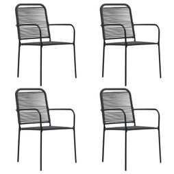 vidaXL 312156 - Chaises de jardin lot de 4 Corde en coton et acier