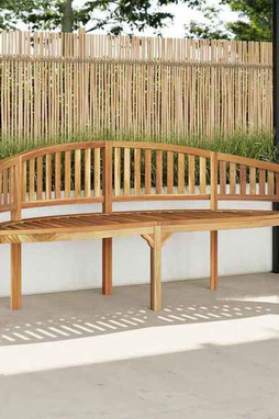 vidaXL 310494 - Banc de jardin en forme de banane 180 cm bois de teck solide