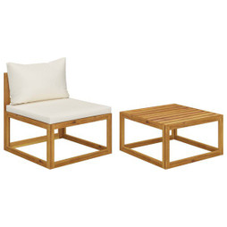vidaXL 311859 - Salon de jardin 2 pcs avec coussin Bois dacacia solide
