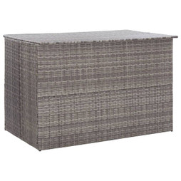 vidaXL 46467 - Boîte de rangement de jardin gris 150x100x100 cm résine tressée