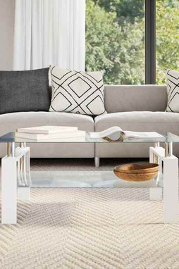 vidaXL 330304 - Table basse et transparent 95x55x40 cm Verre trempé