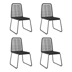 vidaXL 313112 - Chaises dextérieur lot de 4 Résine tressée
