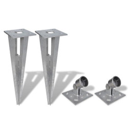 vidaXL 140594 - Piquets de poteau dappui 2 pcs Acier