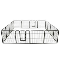 vidaXL 275491 - Parc pour chiens 16 panneaux Acier 80 x 80 cm