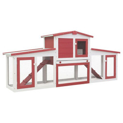 vidaXL 170845 - Clapier large dextérieur et blanc 204x45x85 cm Bois
