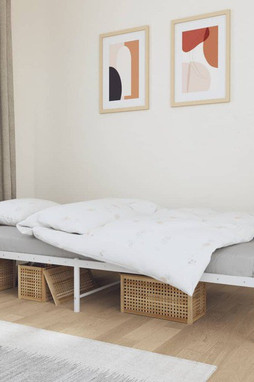 vidaXL 350907 - Cadre de lit métal sans matelas blanc 100x190 cm