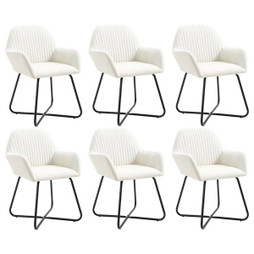 vidaXL 277099 - Chaises à manger lot de 6 crème tissu
