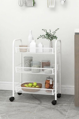 vidaXL 336323 - Chariot de cuisine à 3 niveaux 46x26x64 cm Fer