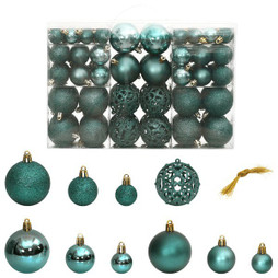 vidaXL 356101 - Boules de Noël 100 pcs vert 3 / 4 / 6 cm
