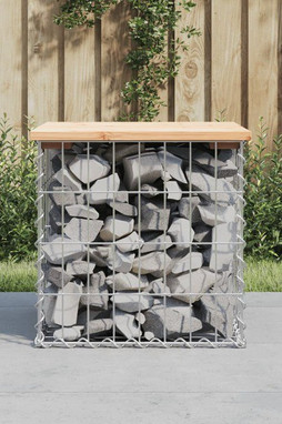 vidaXL 834335 - Banc de jardin design de gabion 43x44x42 cm bois massif de pin